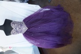 Fiesta Gowns, Beaded Strapless Ball gown, Plum, Size 12, $450 Retail Cost,