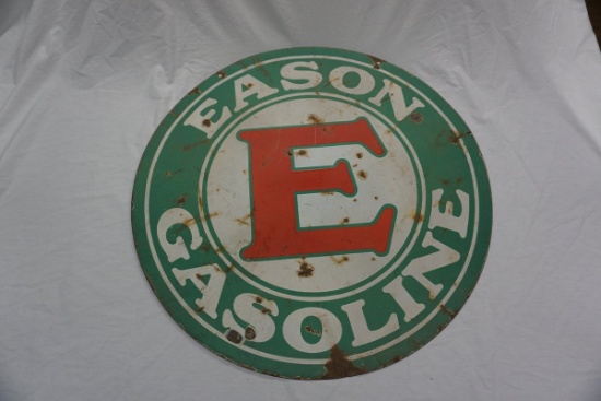 Eason Gas 29" Double Sided Porcelain Sign.