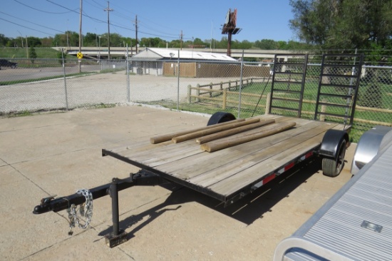 Shop-Made 5'x16' Flatbed Tag Utility Trailer, 54" Steel Folddown Ramps, 205/75R14 Radial Tires.