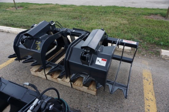 New/Unused Stout 84" XHD Brush Grapple Attachment, Skid Steer Quick Attach.