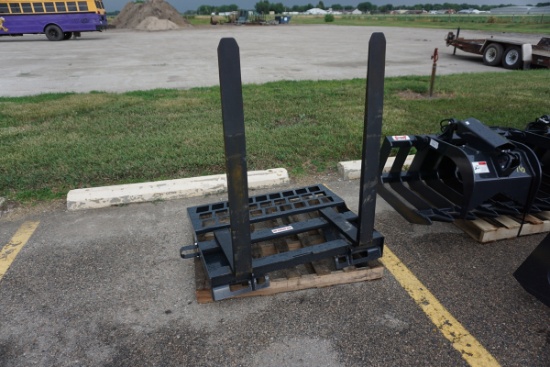 New/Unused Stout Full-Back 48" Pallet Fork Attachment, Skid Steer Quick Attach.
