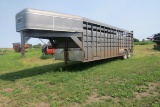 1993 Travalong 24? Tandem Axle Gooseneck Livestock Trailer, VIN# 4DYGS2425P1010897, 14,000lb. GVW, R