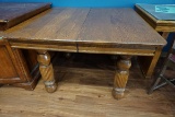Solid Oak 4-Pedestal Table (42