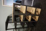 (1) Black Plastic 5-Shelf Unit & (2) Metal 4-Shelf Shelf Units (All 1 $) (L