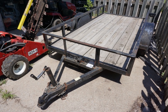 Tophat 5'x10' Single Axle Tilt Deck Trailer, Wood Deck, 16" Steel Sides.