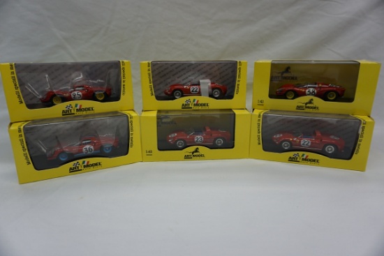 (6) Art Model 1:43 Scale Models in Boxes, 3 Ferrari Dino 208 C, 3 Ferrari 2