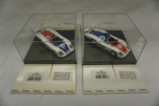(2) Trofeu 1:43 Scale Models in Plastic Boxes, Porsche 936's (All 1 $).