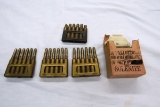 Round Nose Suprema 6.5 Caliber Hi-Power Rounds with Clips & Spent Rounds wi