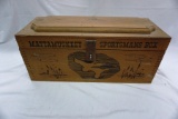 Mattamusket Sportsman Box Wooden Box with Hinged Lid & 3-Compartment Wooden