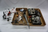 Various Models & Sizes of Remote Control Helicopters for Parts & Remotes.