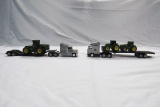 (2) Ertl 1/64 Scale John Deere Truck Tractor & Trailer Combos - Both with 1