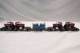 (2) Ertl 1/64 Scale Truck Tractors with Flatbed Trailers & IHC Tractors.