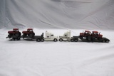 (2) Ertl 1/64 Scale Truck Tractors with Flatbed Trailers & IHC Tractors.