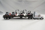 (1) Tomkin Inc. Bobcat Truck Tractor & Trailer with Bobcat Excavtors & Skid