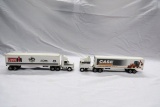 (2) Ertl 1/64 Scale Case Truck Tractor & Trailer Combos - 