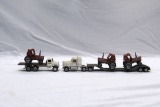 (2) Ertl 1/64 Scale Hesson Truck Tractor with Flatbed Trailer & Tractors &