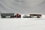 (2) Ertl Truck Tractor & Trailer Combos - Case Corp & IH Harvester.