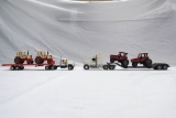 (2) Ertl 1/64 Scale Case Truck Tractor & Flatbed Trailer Combos with Case A