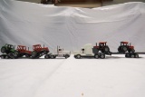 (2) Ertl 1/64 Scale Truck Tractor & Flatbed Trailer Combos - Deutz Allis wi