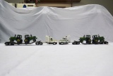 (2) Ertl 1/64 Scale John Deere Truck Tractor & Trailer Combos with John Dee