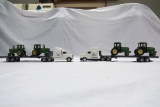 (2) Ertl 1/64 Scale John Deere Truck Tractor & Trailer Combos with John Dee