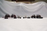 (2) Ertl 1/64 Scale Truck Tractor & Trailer Combos - Massey Ferguson Trucks