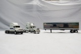 Various Brands of Misc. 1/64 Scale Truck Tractors & Van Trailer (New Hollan