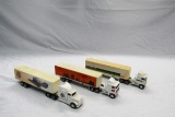(3) Ertl 1/64 Scale Truck Tractor & Trailer Combos (Plastic Trailers) - Min