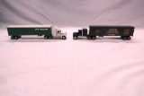 (2) Ertl 1/64 Scale Tuck Tractor & Trailer Combos - Ford New Holland & Stei