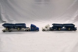 (2) Gottman Toys 1/64 Scale Kinze Truck Tractor & Trailer Combos with Kinze