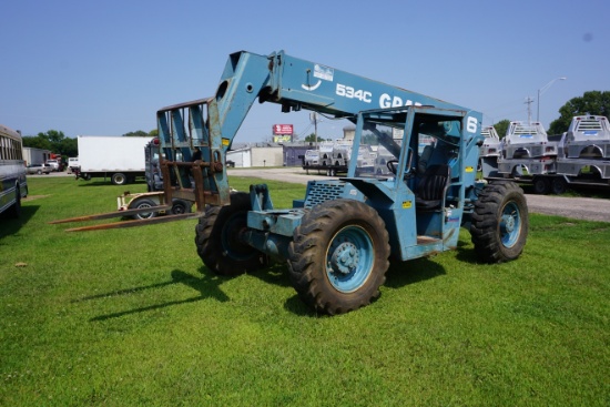 Gradall Model 534C Rough Terrain Forklift, Cummins 3.9 Liter Turbo Diesel Engine (76HP), Hydrostat T