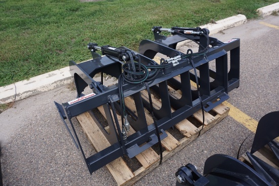 Unused Stout 66" Brush Grapple Attachment with Skid Steer Quick Attach.