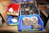 (4) Container of Used License Plate Globes, Retainers, Mounts & Lights.