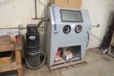 Skat-Blast Dry Blast Cabinet with Dust Collector on Stand.