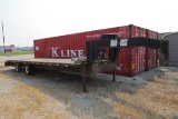 Road Boss 30' Tandem Spread Axle Gooseneck Flatbed Trailer, 29' Deck, 4' Flip Up Rear Beavertail, 23