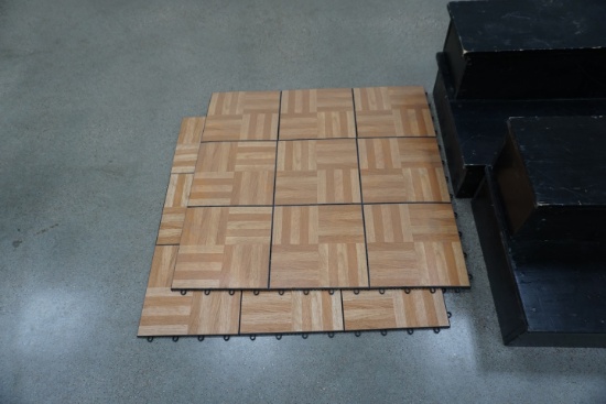 Wood Parquet Dance Floor 3x3 Sections - 65 Pieces.