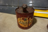 Vintage 1942 Martin Ware Gasoline Metal Can - Empty.