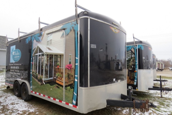 2008 H & H X20 Tandem Axle All Aluminum Enclosed Trailer, Illegible VIN #, 7’ Inside Height, Rear Ra