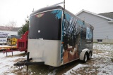 2012 H & H 7’ x 16’ Tandem Axle Aluminum Enclosed Trailer, VIN # Covered by Advertising Wrap, Rear R