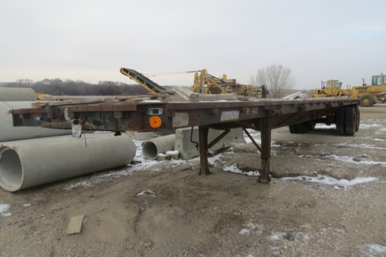 1980 Great Dane Tandem Axle Flatbed Trailer, VIN M25082, 41' In Length, Wooden Deck, 11R24.5 Radial 