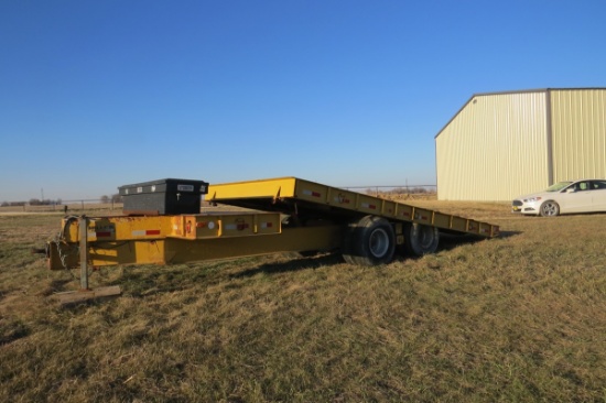 1997 Miller Tandem Axle Tilt Deck Trailer, 18' Hydraulic Tilt Deck With 4' Flat Top Deck, 8' Wide, 8