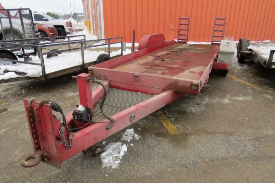 Homemade Steel Flatbed Trailer with Rear Folddown Ramps.