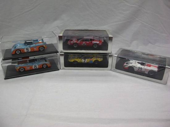 (5) Spark 1:43 Scale Models in Boxes, Mirage, Ligier, Pantera, Porsche, Mad