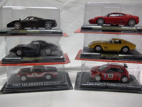 (6) Various Brands 1:43 Scale Models - Ferrari & Fiat.