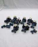 (8) Ertl 1/64 Scale Die Cast Metal Ford Tractors & (2) Smaller Ford Tractor