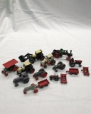 (14) Various Scale Case Tractors & Implements.