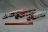 (3) Ertle Diecast Metal Truck and Trailer Combos (TSC & Griffith Seed Compa