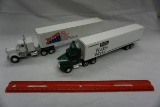 (2) Ertl 1/64th Scale Diecast Metal Truck and Trailer Combos (Wyffels Hybri