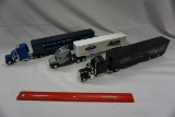 (3) Liberty Classic 1/64th Scale Diecast Metal Truck and Trailer Combos (Ki
