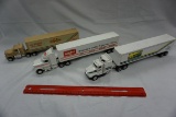 (3) Ertl 1/64th Diecast Metal Truck and Trailer Combos (Moews Seed Company,